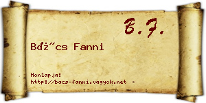 Bács Fanni névjegykártya